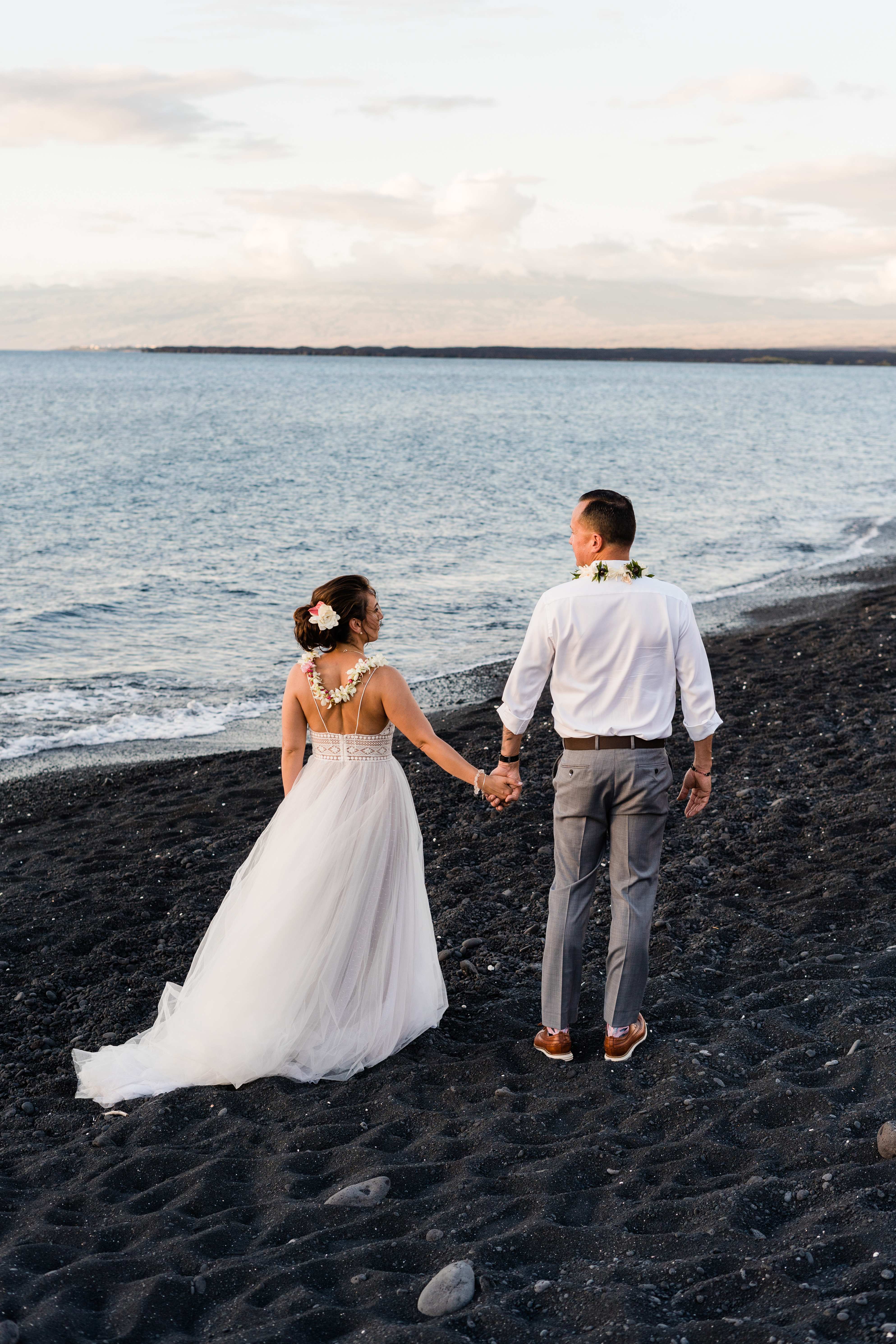 black sand beach elopement