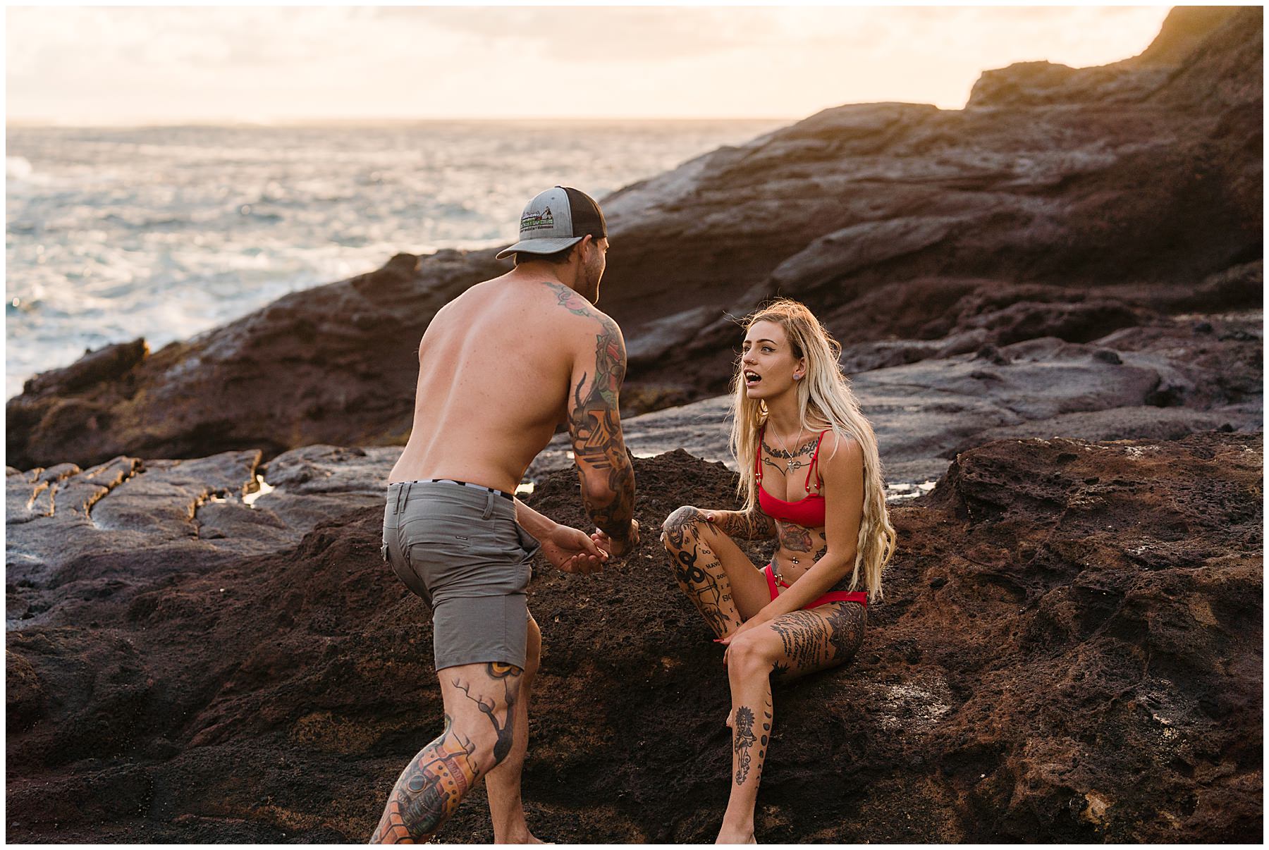 couple surprised by proposal in oahu