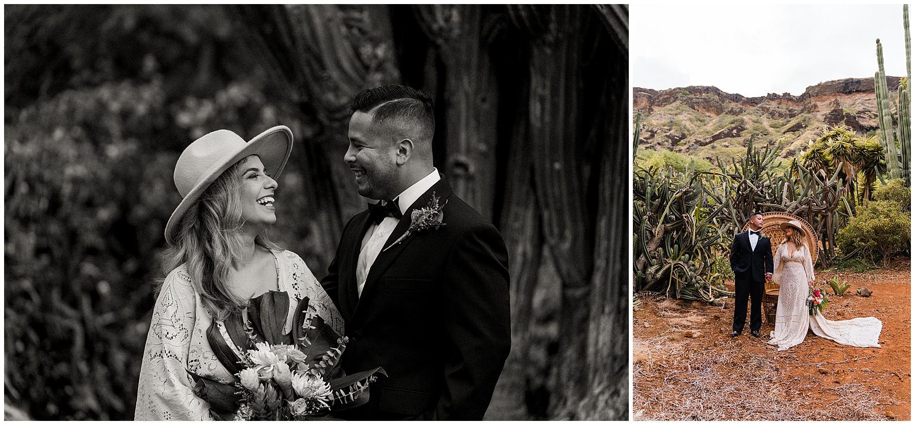 happy bride and groom on their elopement