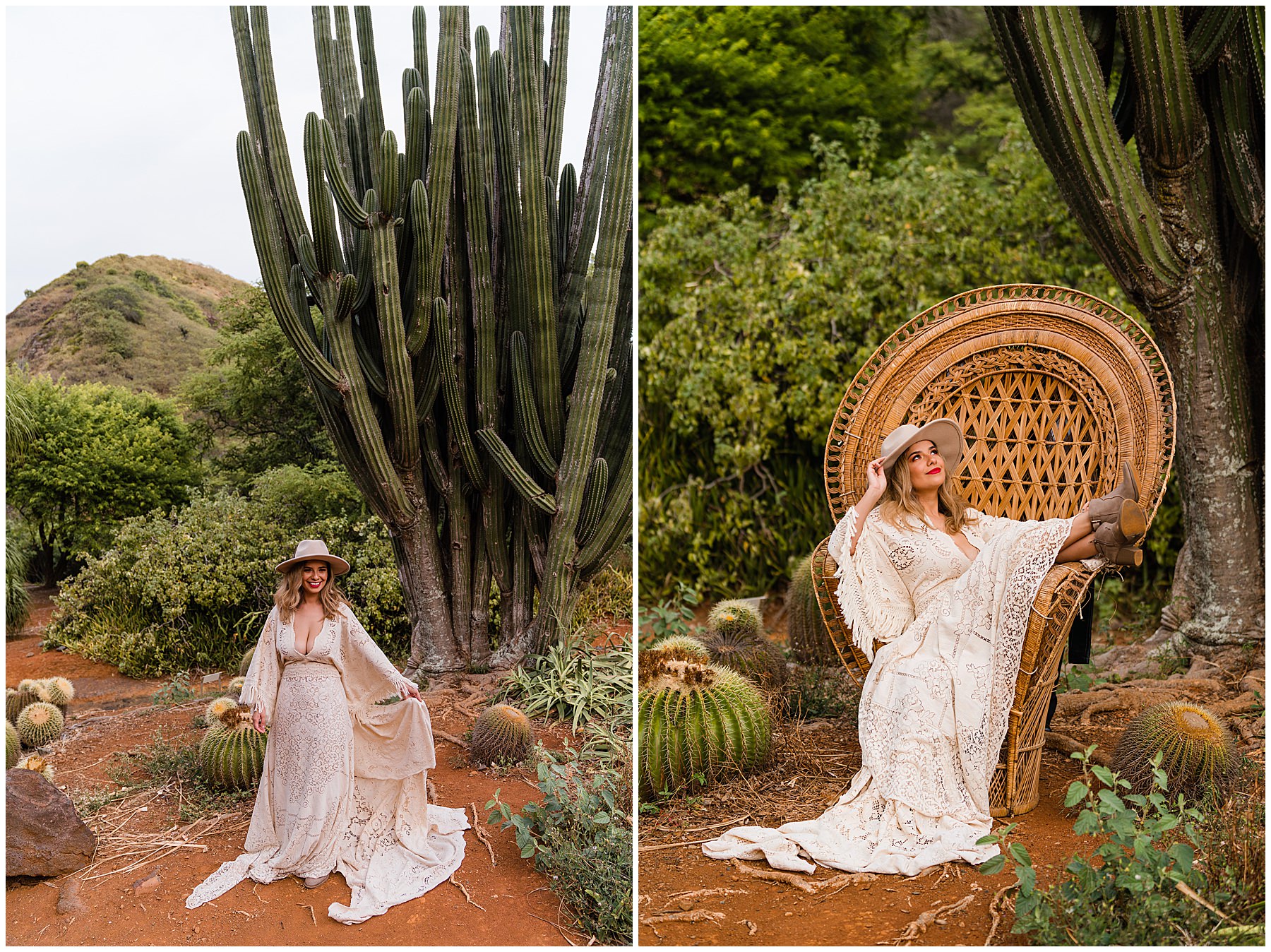 boho desert bridal inspiration with peacock chair