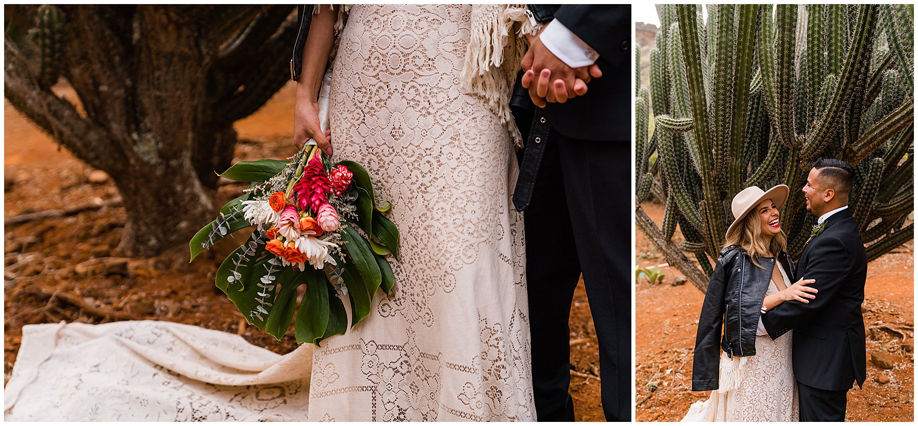 intimate desert wedding details