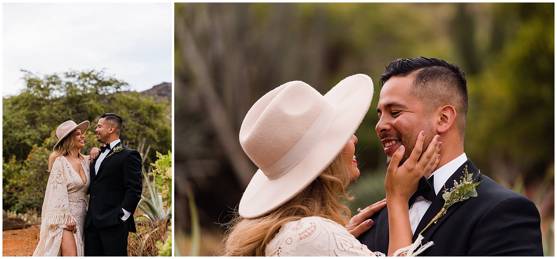 boho desert intimate wedding at koko crater botanical garden