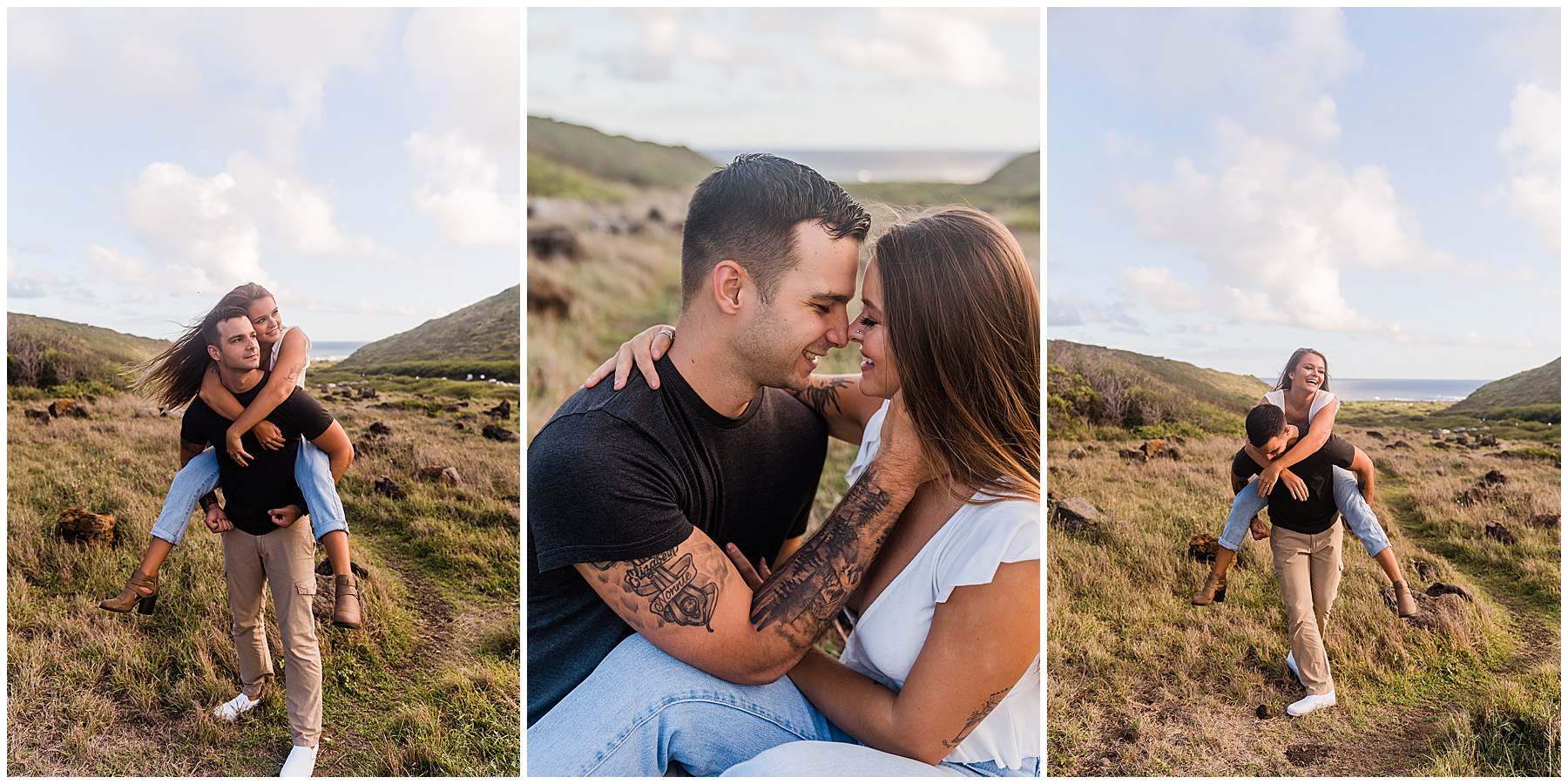 adventurous couples session at Makapuu Lookout