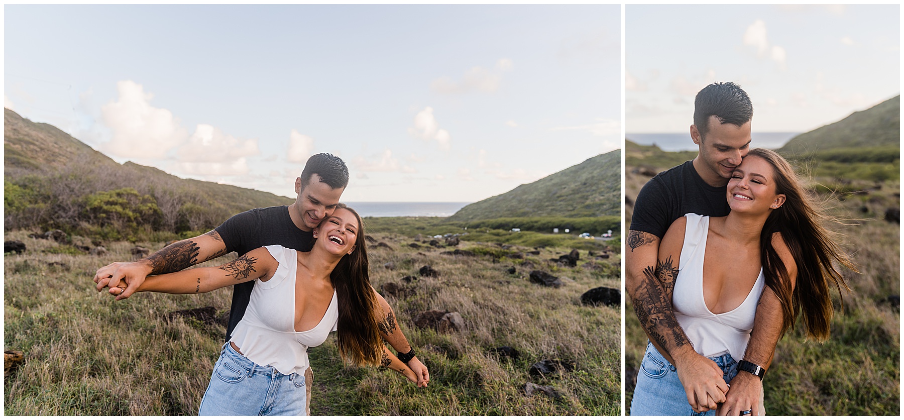 couple taking photos at Makapuu Lookout