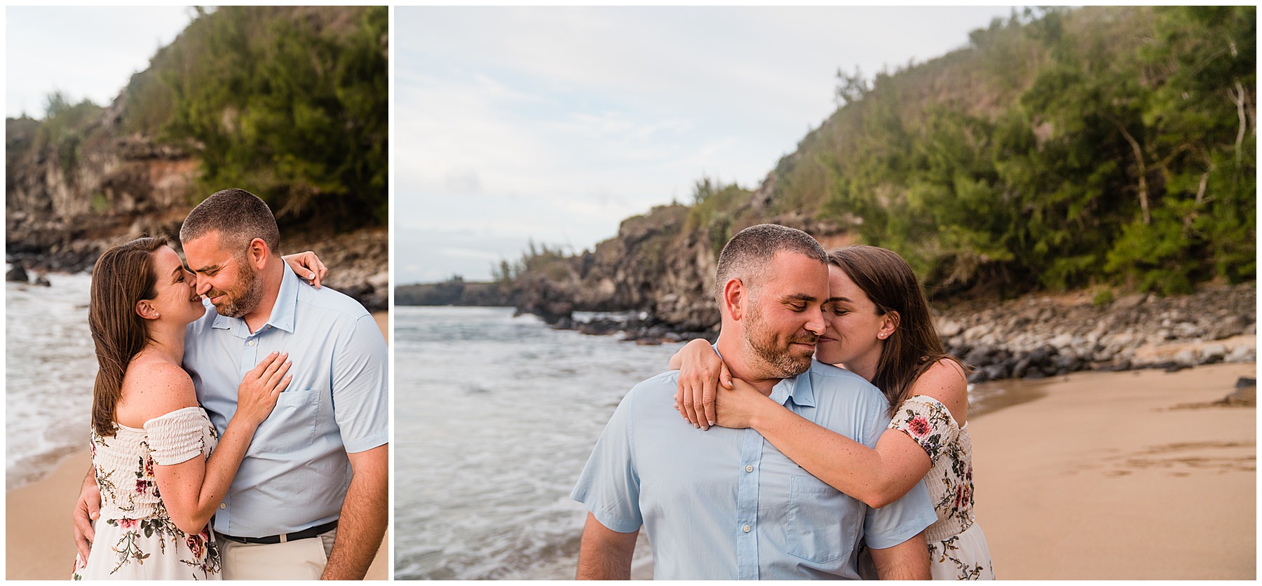 couple taking photos at slaughterhouse beach