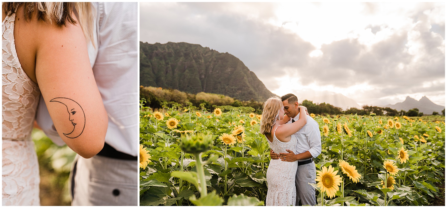 sunflower field wedding in Hawaii