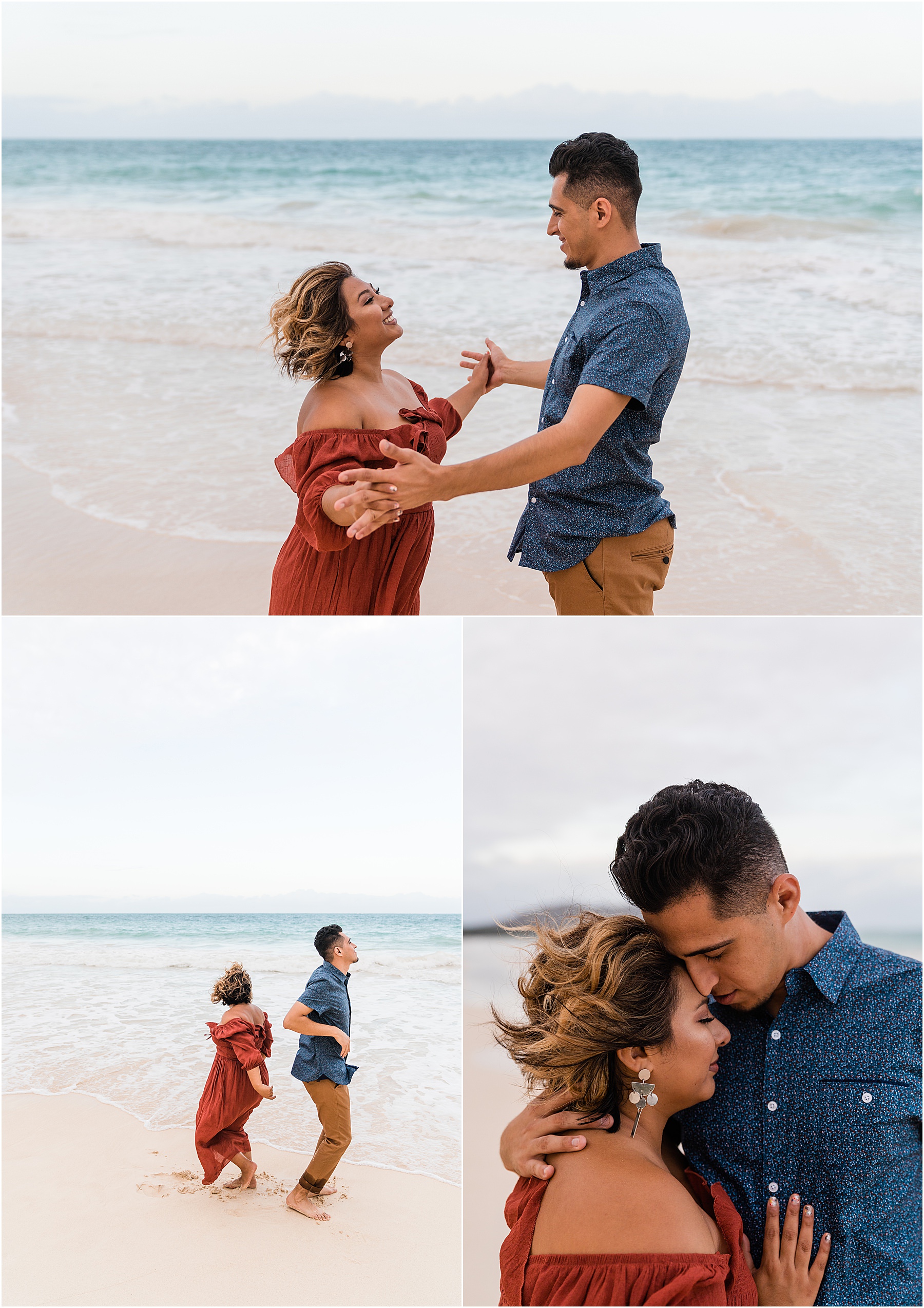 adventure couples session dancing on the beach in Hawaii