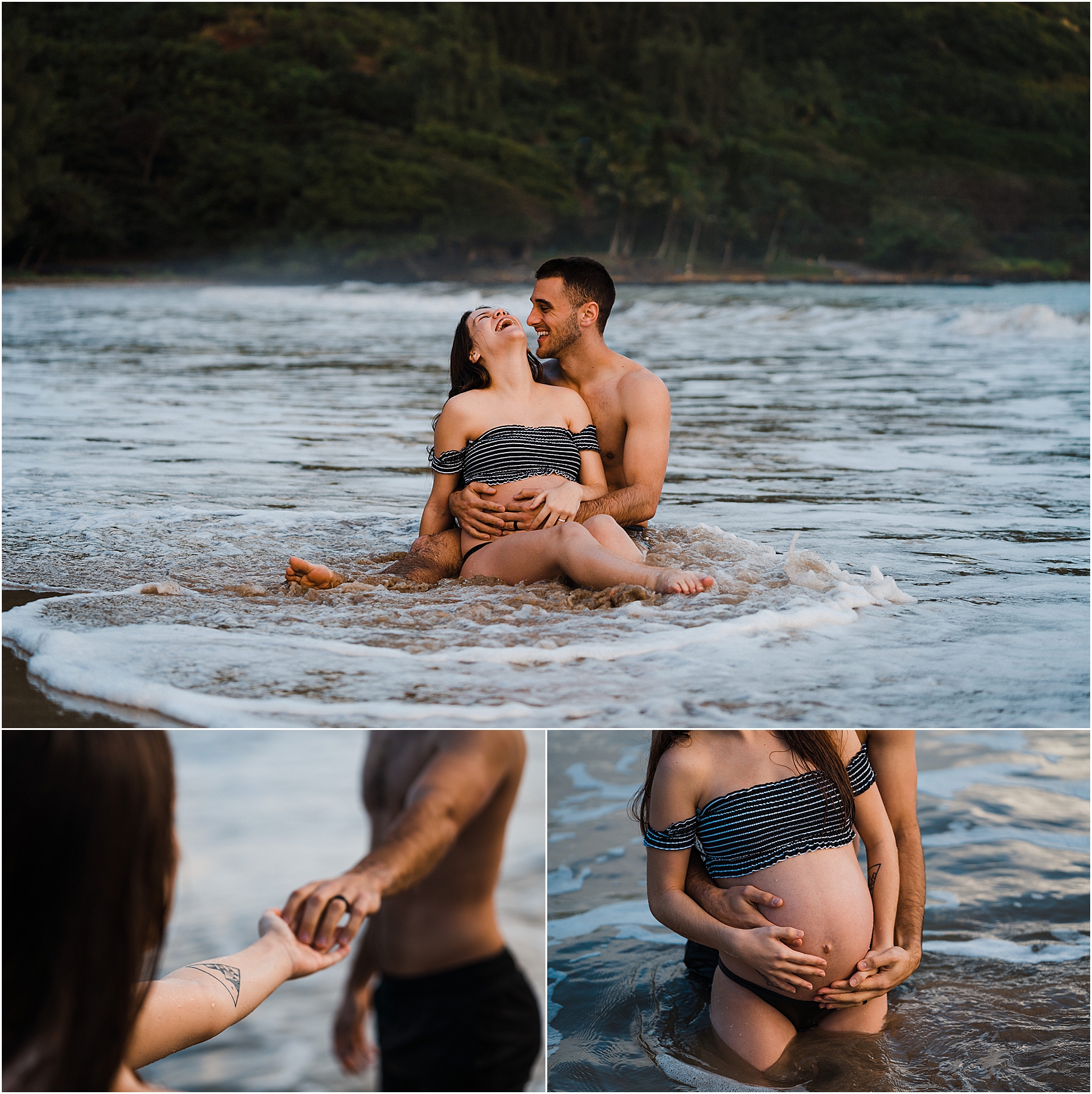 Kahana Bay Sunrise Couples Water Session Oahu Hawaii