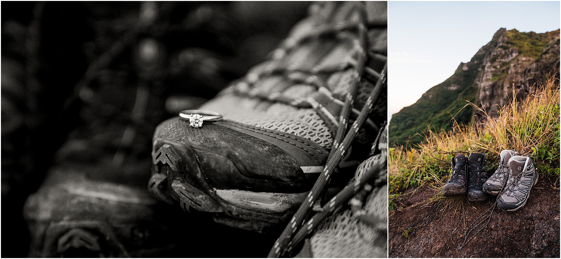 solomon hiking boots and engagement ring