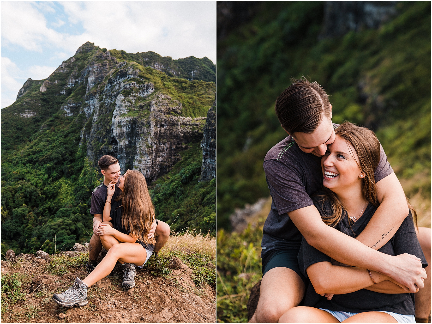 adventurous couple on a hike