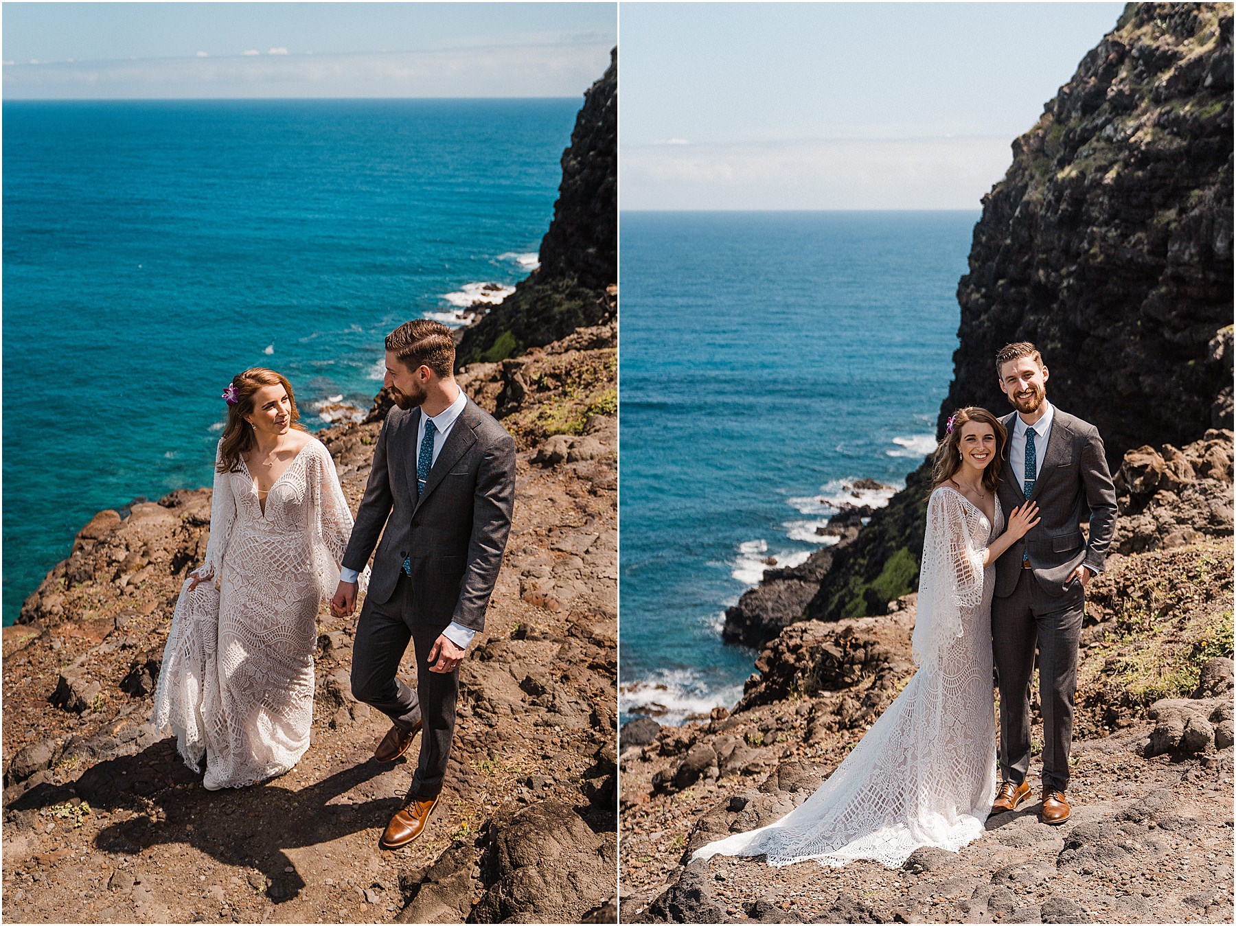 oahu cliffside elopement in hawaii