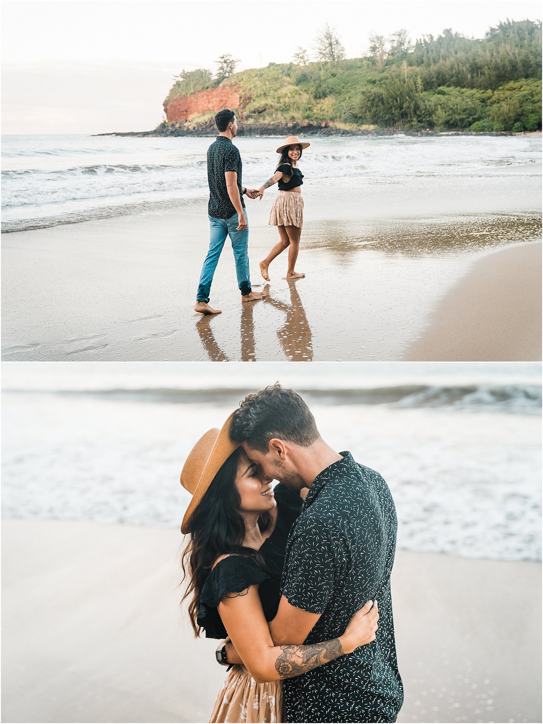 Kauai sunrise beach couples anniversary pictures