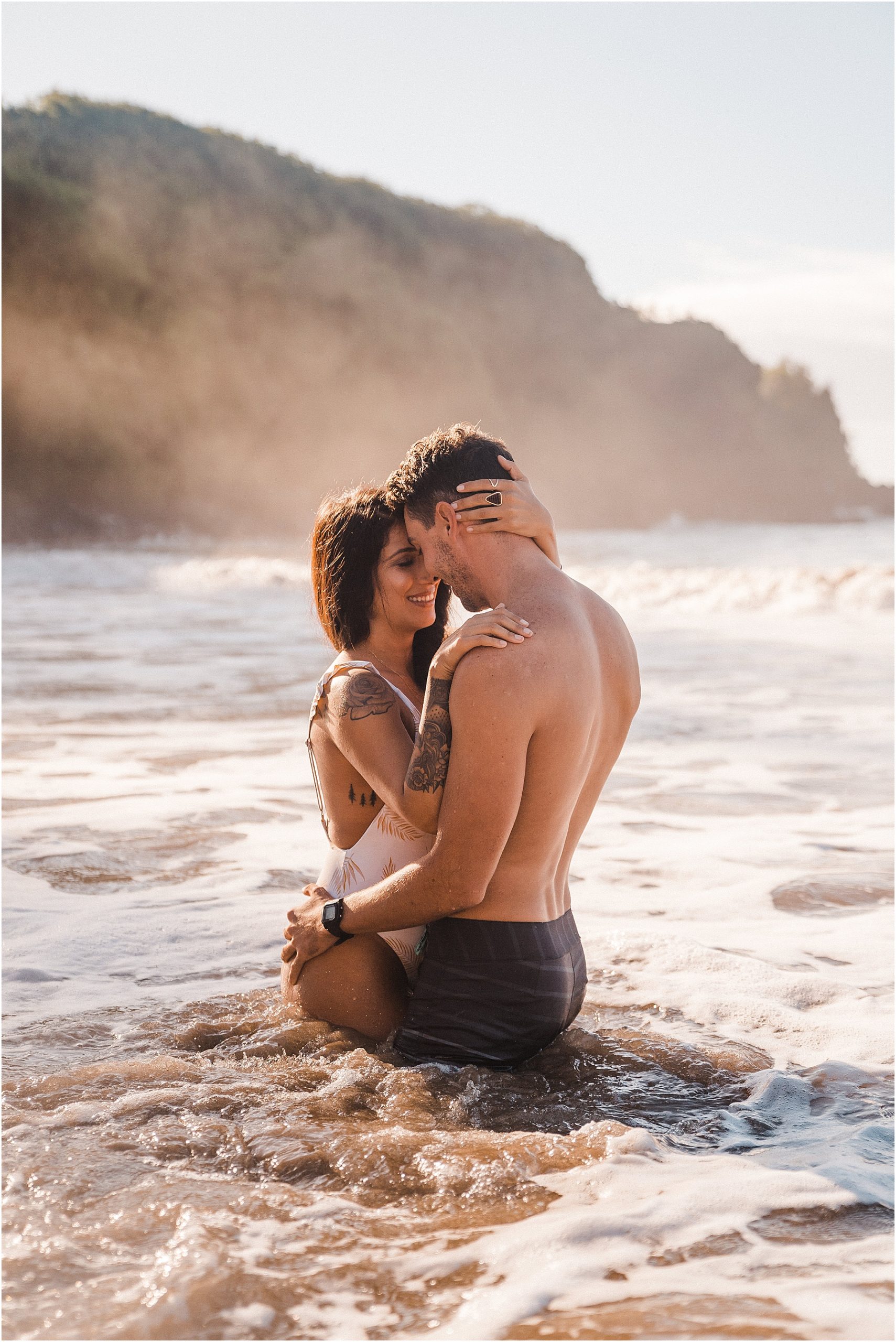 Kauai ocean bathing suit couples session