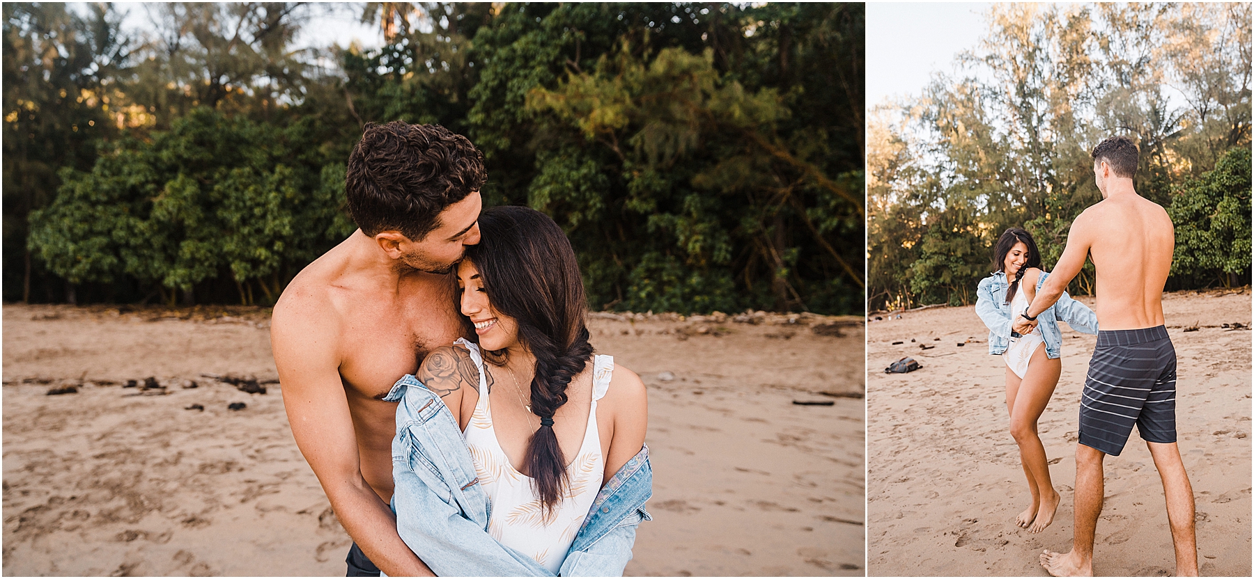 Kauai sunrise beach couples anniversary pictures