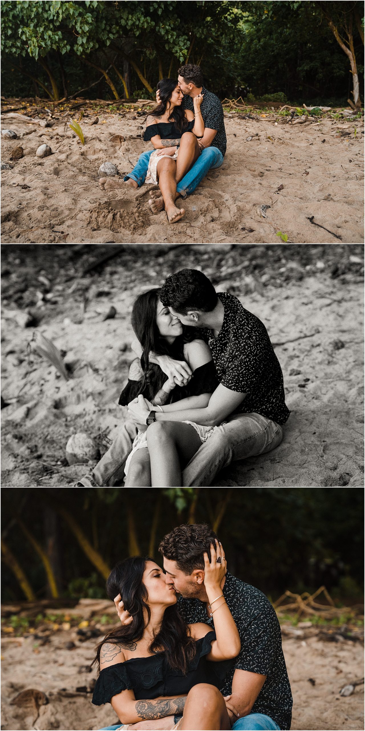 Kauai sunrise beach couples anniversary pictures