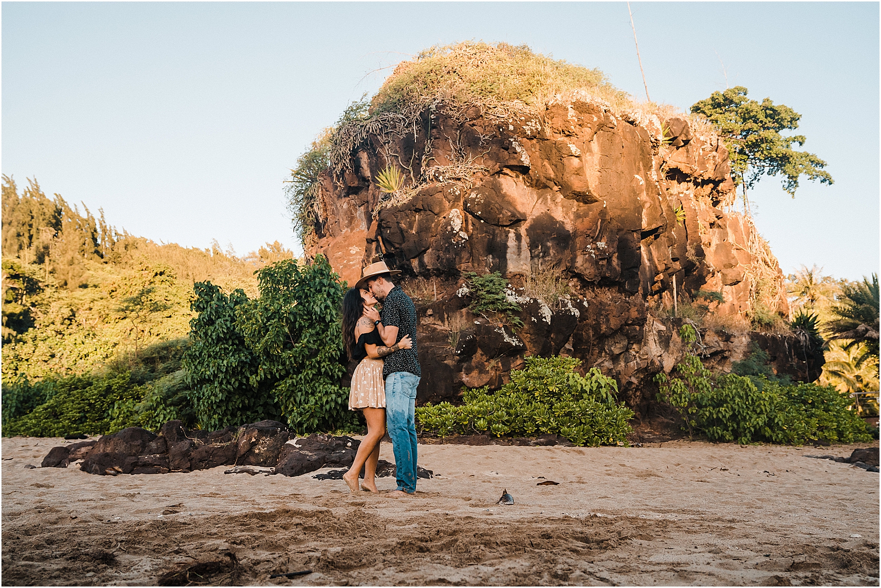 Kauai sunrise beach couples anniversary pictures