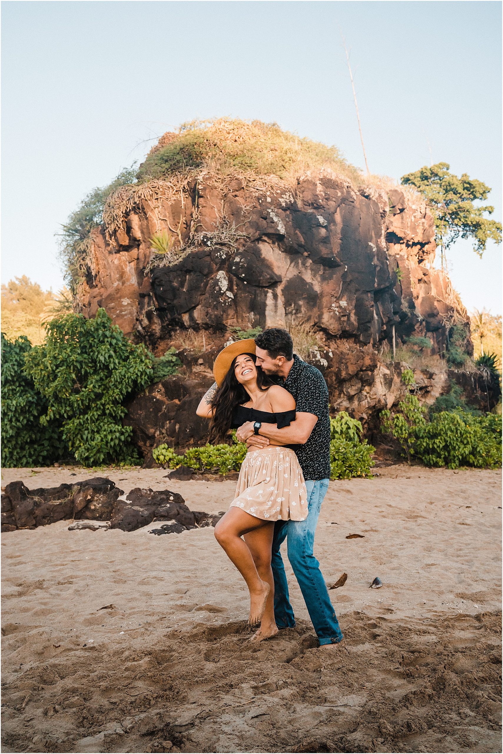 Kauai sunrise beach couples anniversary pictures