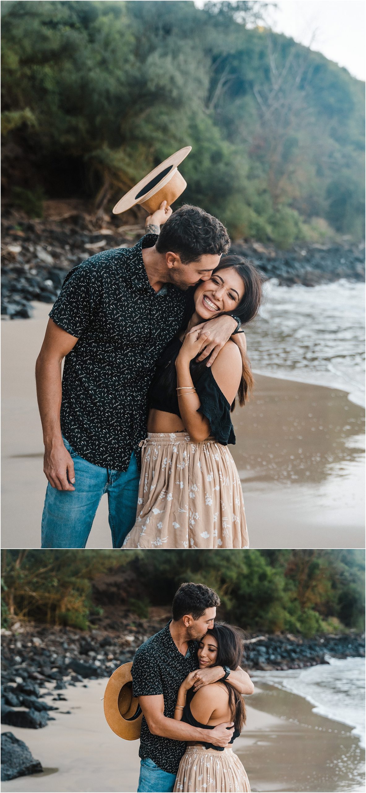 Kauai sunrise beach couples anniversary pictures