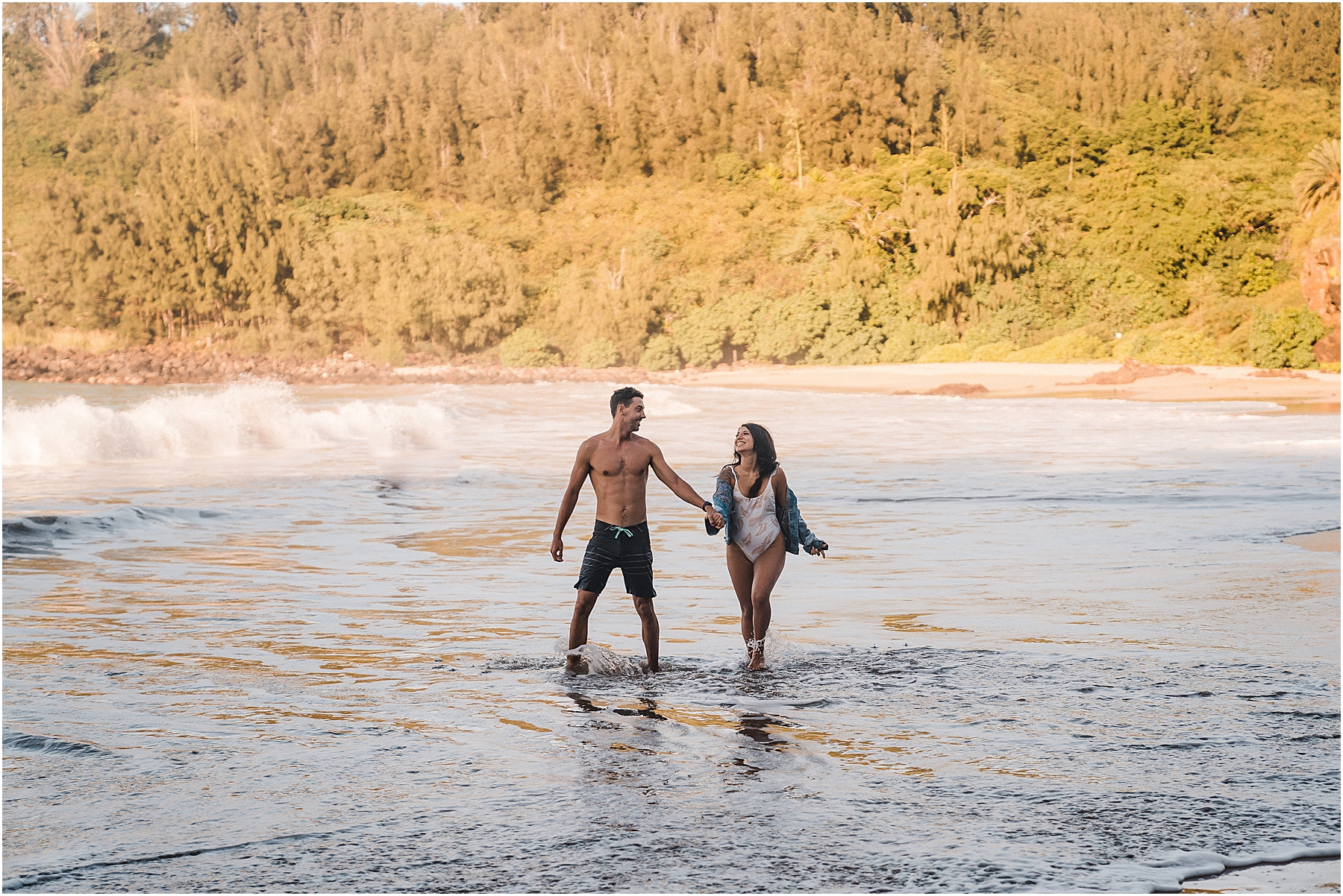 Kauai ocean bathing suit couples session