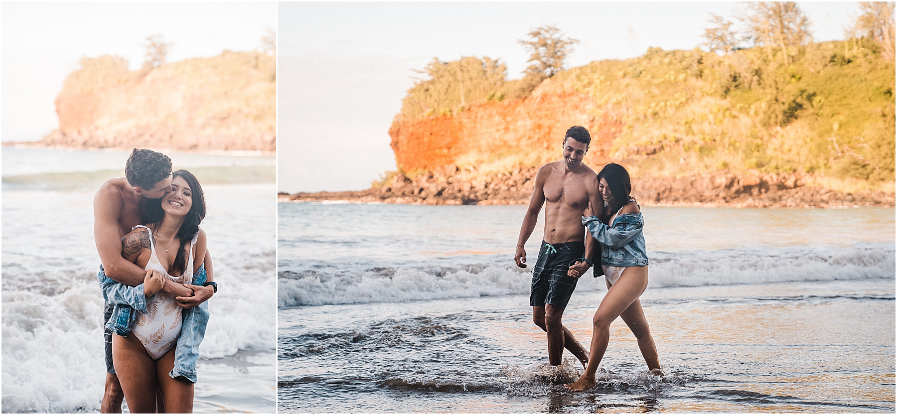 Kauai ocean bathing suit couples session