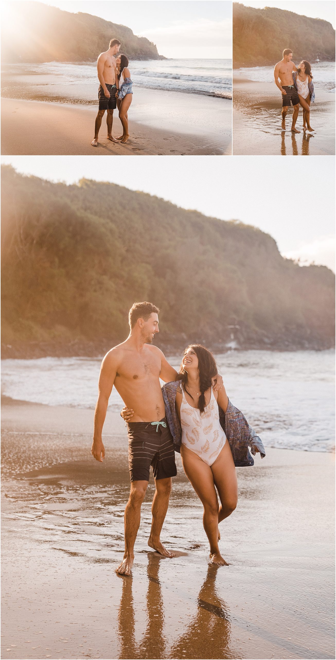 Kauai sunrise beach couples anniversary pictures