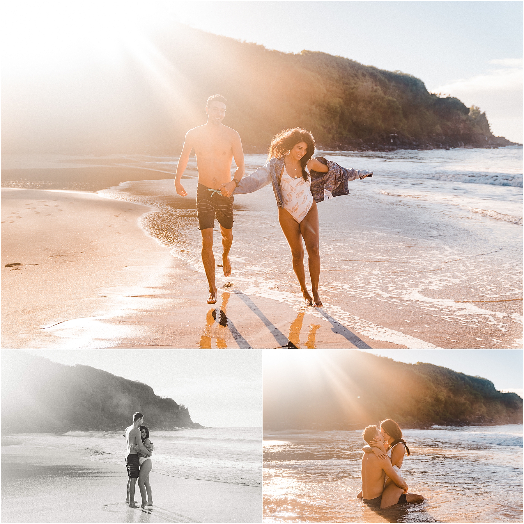 Kauai ocean bathing suit couples session