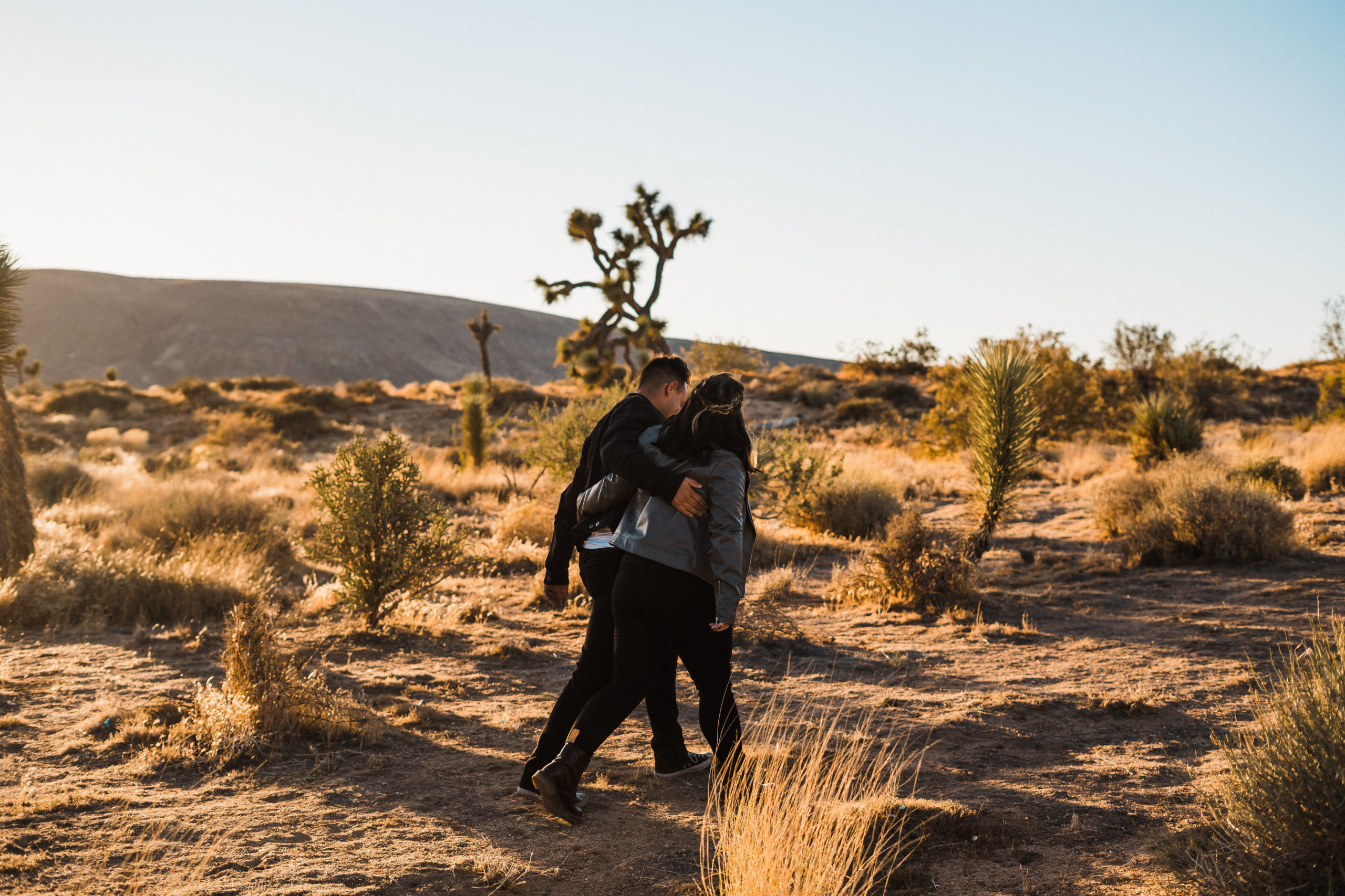 couple walking in Joshua Tree