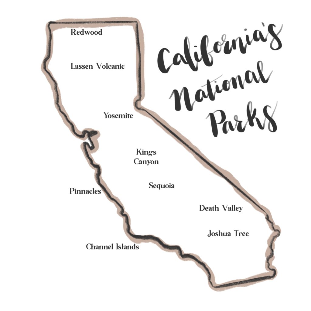 Map of California's National Parks