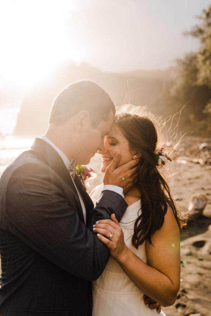 hawaii elopement on black sand beach